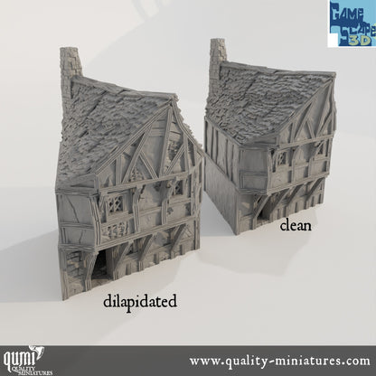 Row House - Lost City - Resin Print - Tabletop RPG Terrain - GameScape3D - Qumi Quality Miniatures - Qumi