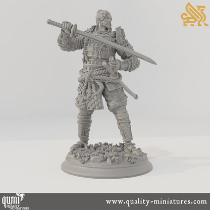 Saburo Ryu - The Lone Dragon - 32mm 75mm Tabletop RPG Mini - Qumi - DM Stash