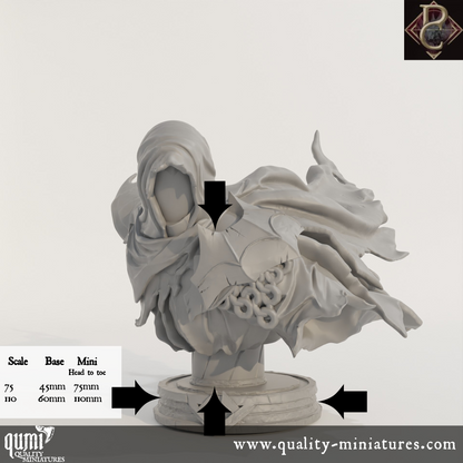 Savakar Bust - 32mm Tabletop RPG Mini - Qumi - Parasite Collectibles Quality Miniatures - Qumi