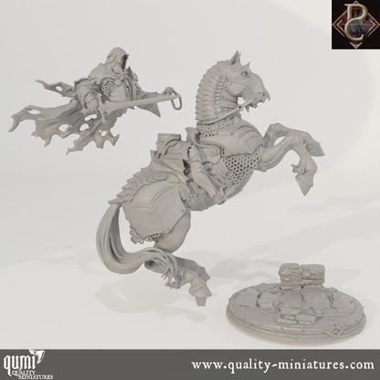 Savarkar and Dark Horse - 32mm Tabletop RPG Mini - up to XL Size - Qumi - Parasite Collectibles Quality Miniatures - Qumi