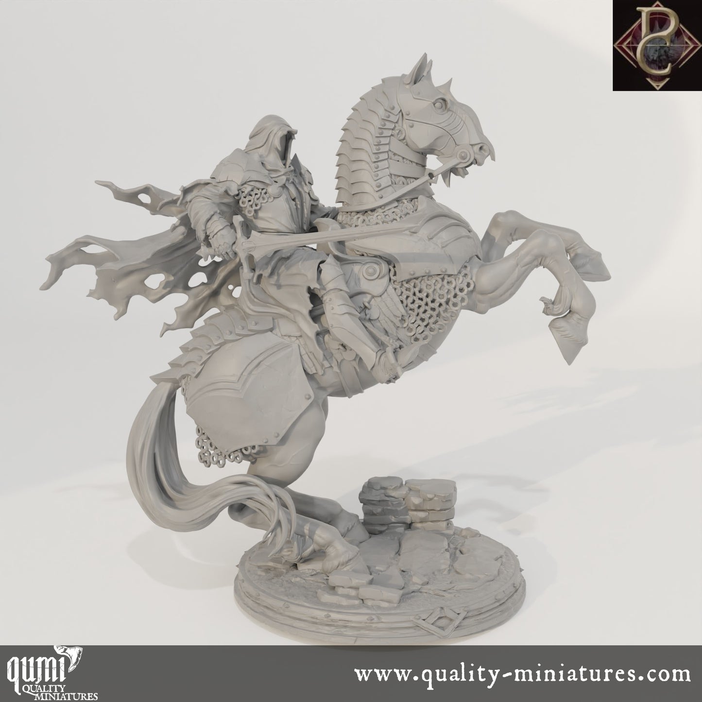 Savarkar and Dark Horse - 32mm Tabletop RPG Mini - up to XL Size - Qumi - Parasite Collectibles Quality Miniatures - Qumi