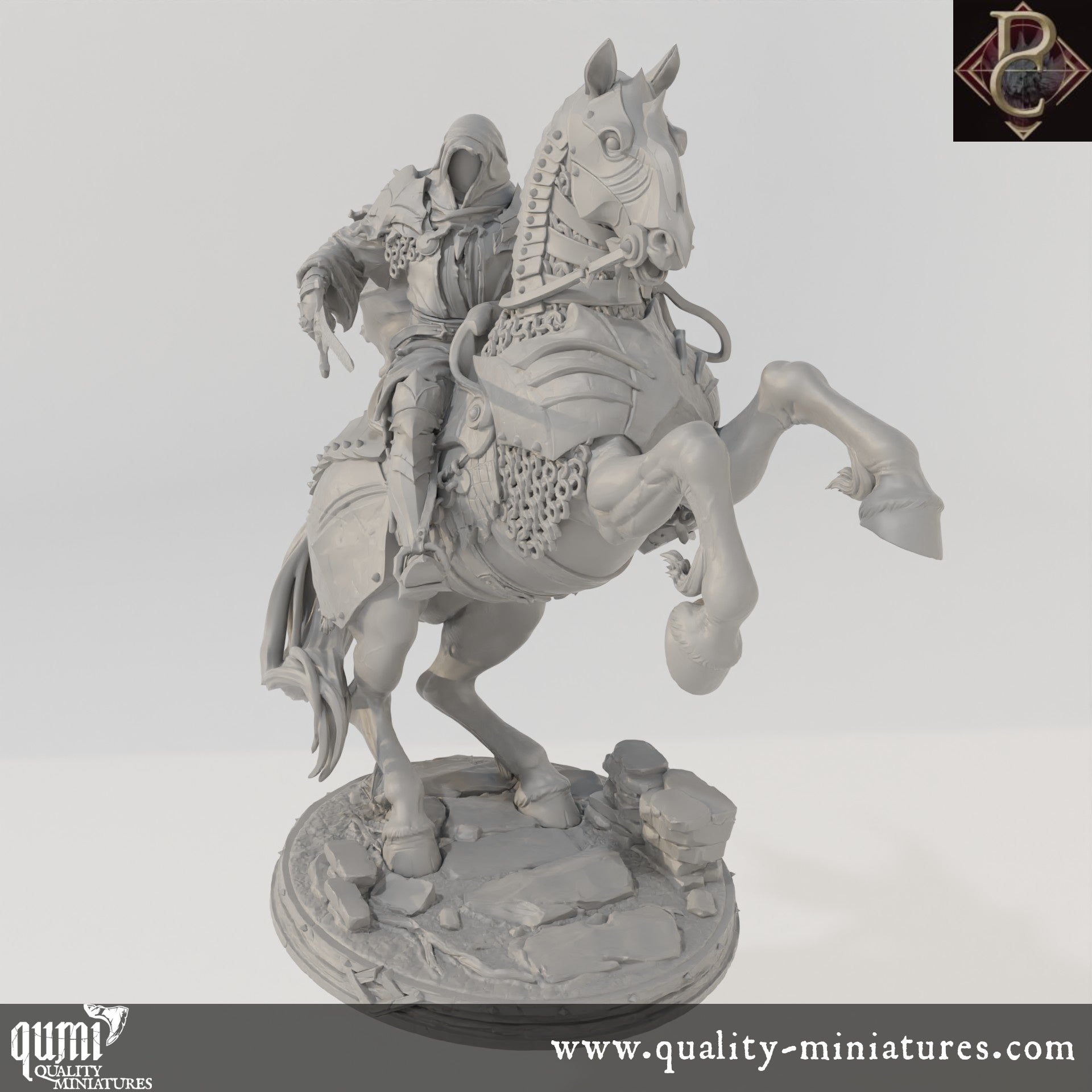 Savarkar and Dark Horse - 32mm Tabletop RPG Mini - up to XL Size - Qumi - Parasite Collectibles Quality Miniatures - Qumi