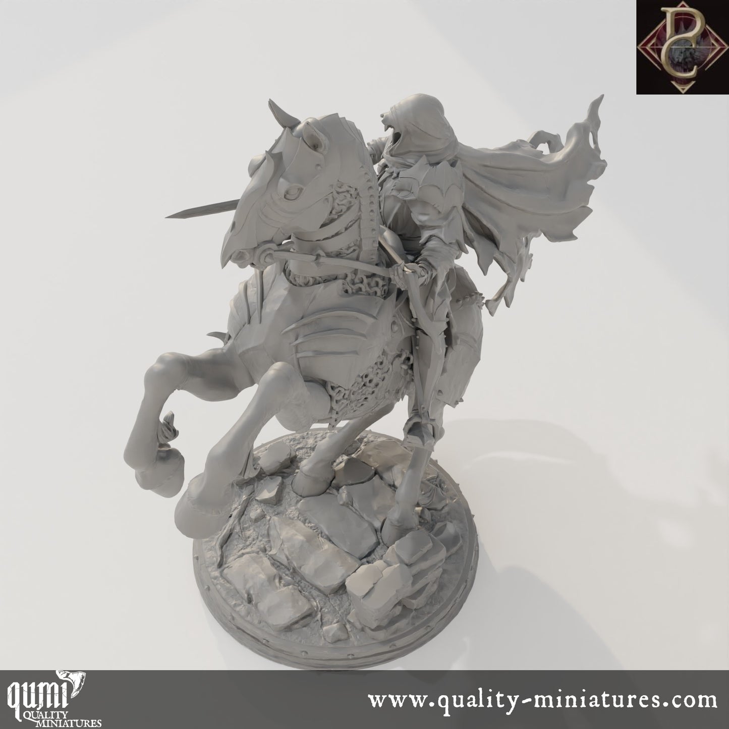 Savarkar and Dark Horse - 32mm Tabletop RPG Mini - up to XL Size - Qumi - Parasite Collectibles Quality Miniatures - Qumi