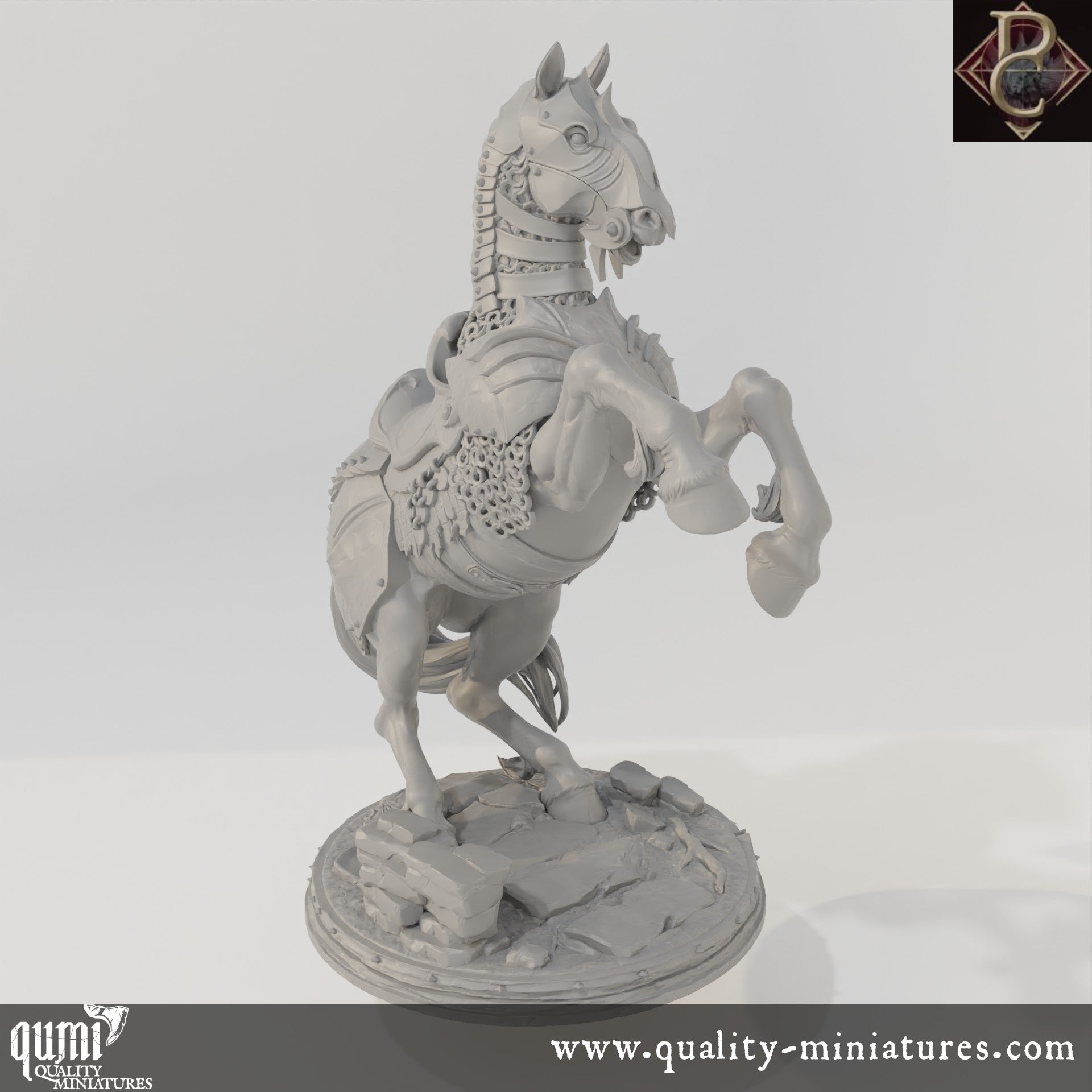 Savarkar and Dark Horse - 32mm Tabletop RPG Mini - up to XL Size - Qumi - Parasite Collectibles Quality Miniatures - Qumi