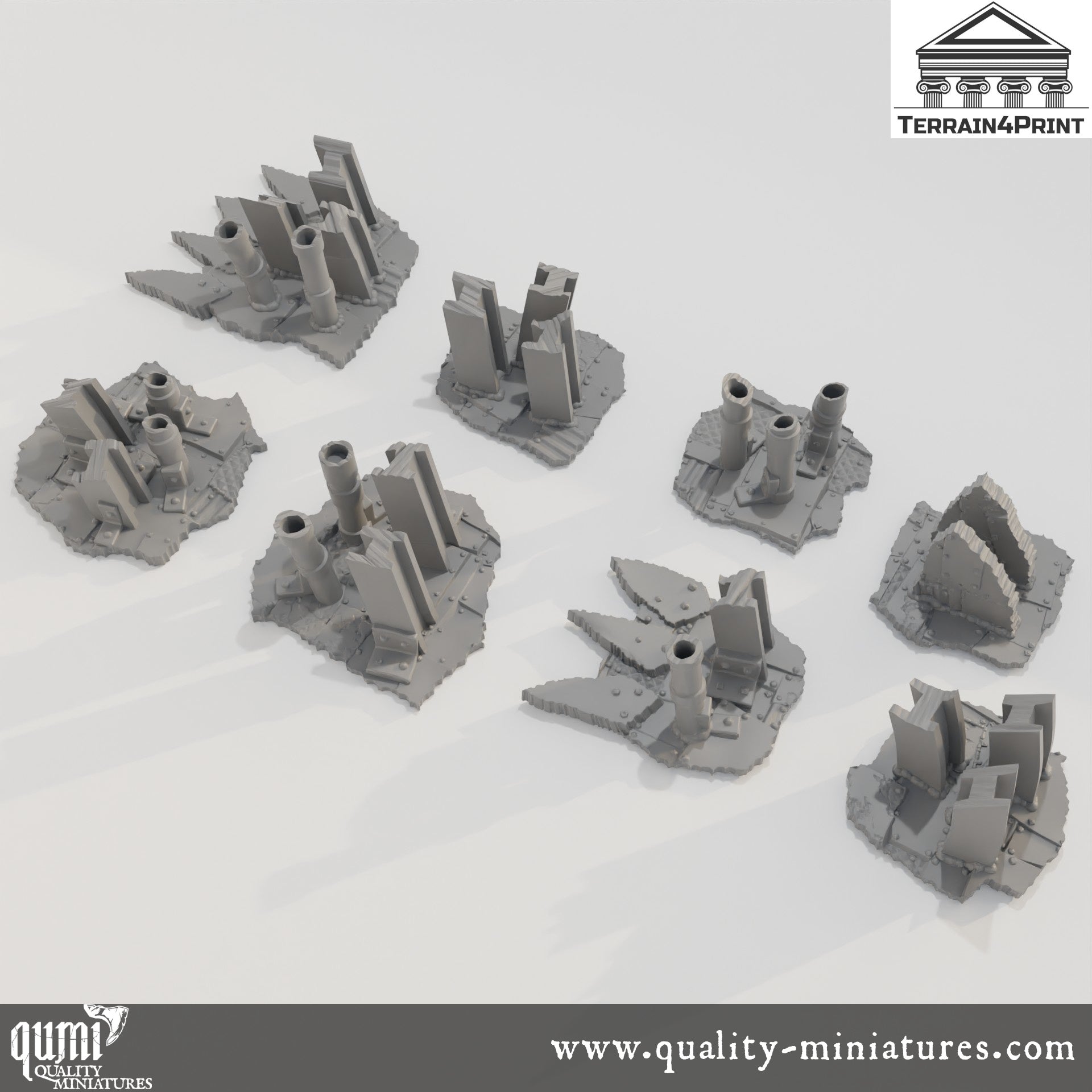 Sci Fi Decoration - Rivet City - Resin Print - Tabletop RPG Terrain - Terrain4Print - Qumi Quality Miniatures - Qumi