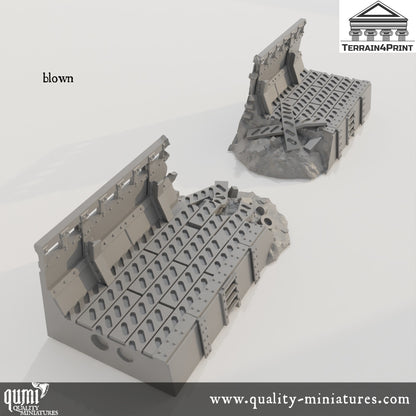 Scifi Barricades - Resin Print - Tabletop RPG Terrain - Terrain4Print - Qumi Quality Miniatures - Qumi