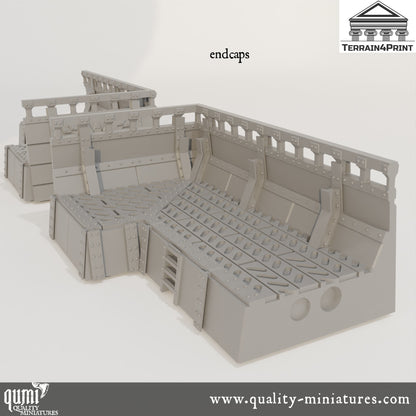 Scifi Barricades - Resin Print - Tabletop RPG Terrain - Terrain4Print - Qumi Quality Miniatures - Qumi