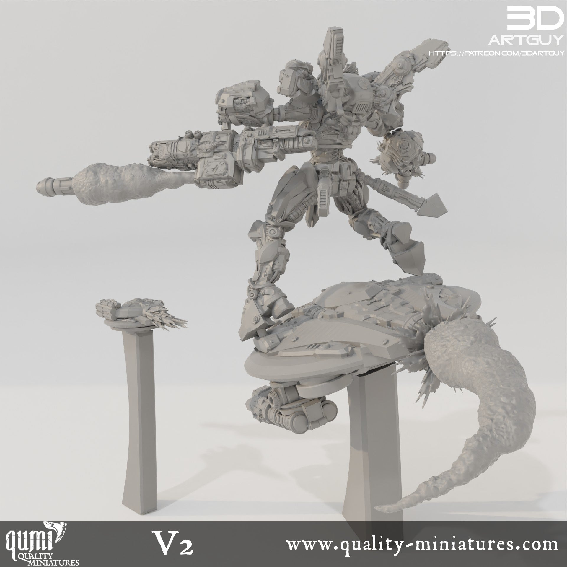 Shooty Alien - 32mm Tabletop RPG Mini - Qumi - 3D ArtGuy Quality Miniatures - Qumi