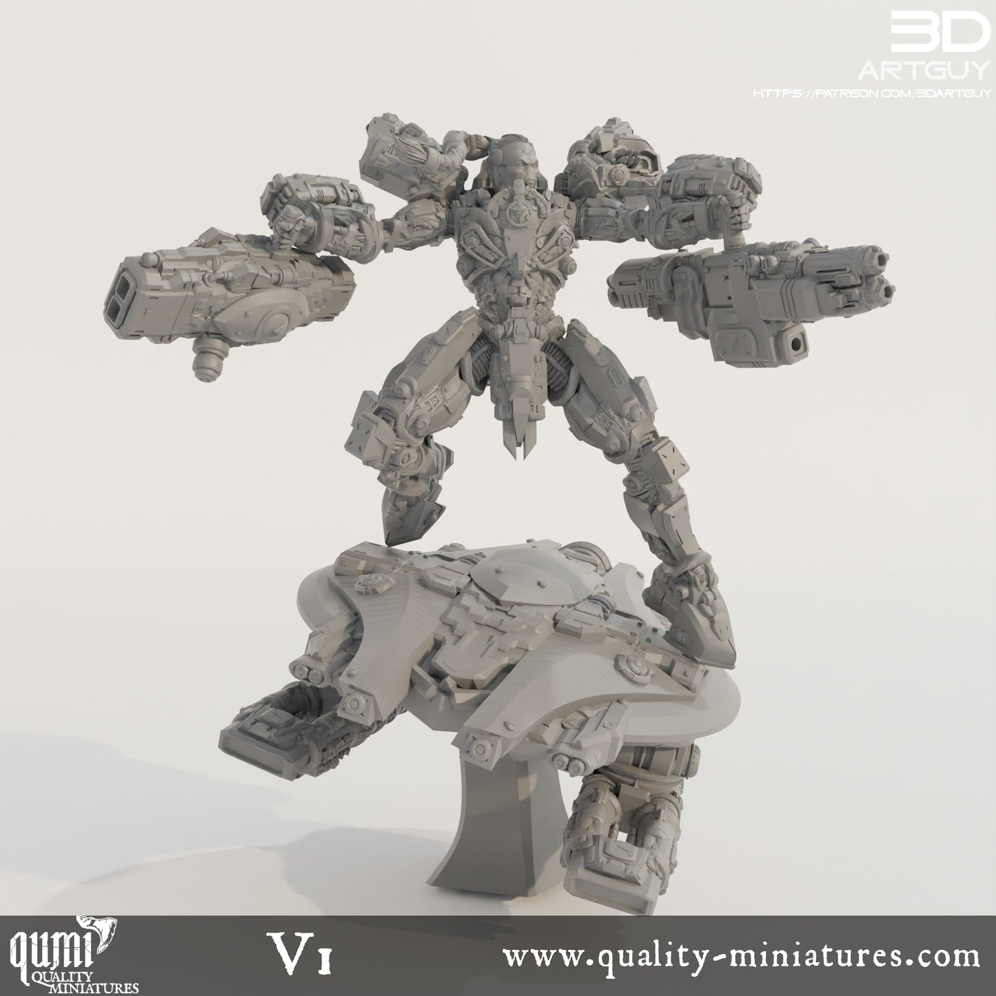 Shooty Alien - 32mm Tabletop RPG Mini - Qumi - 3D ArtGuy Quality Miniatures - Qumi