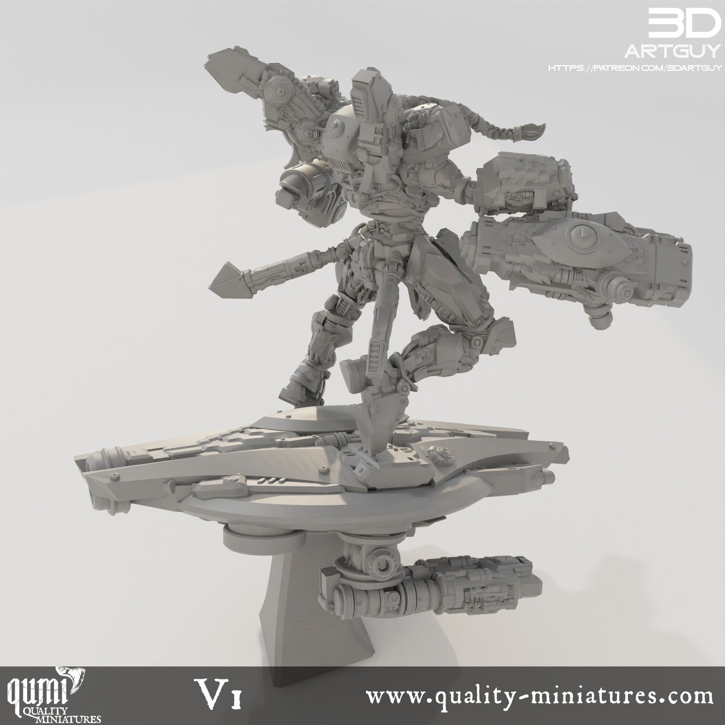 Shooty Alien - 32mm Tabletop RPG Mini - Qumi - 3D ArtGuy Quality Miniatures - Qumi