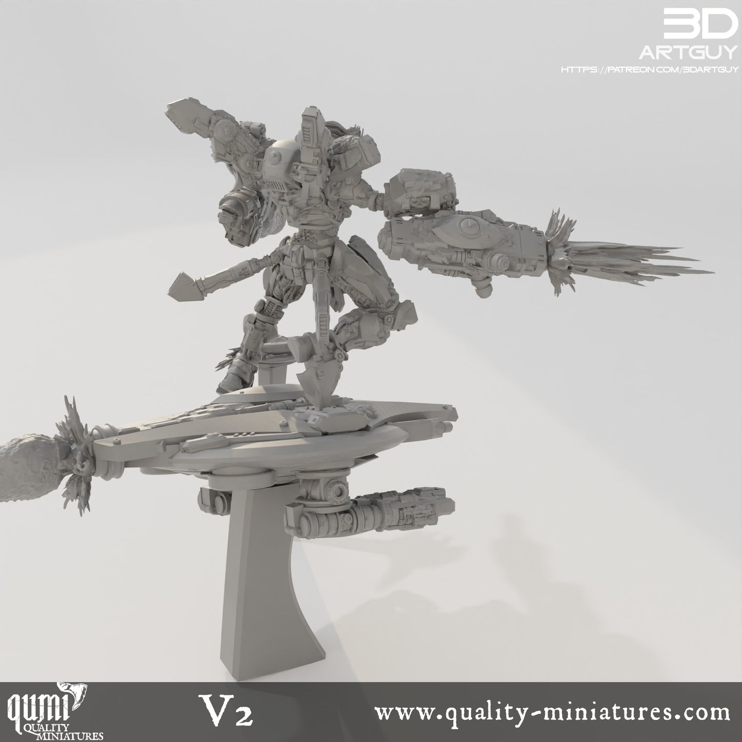 Shooty Alien - 32mm Tabletop RPG Mini - Qumi - 3D ArtGuy Quality Miniatures - Qumi