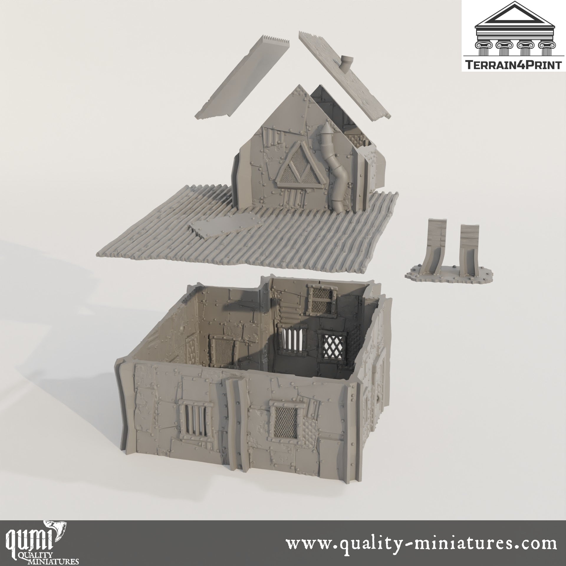 Sleeping Shed - Rivet City - Resin Print - Tabletop RPG Terrain - Terrain4Print - Qumi Quality Miniatures - Qumi