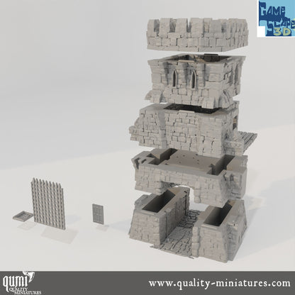 Small Gate - Lost City - Resin Print - Tabletop RPG Terrain - GameScape3D - Qumi Quality Miniatures - Qumi