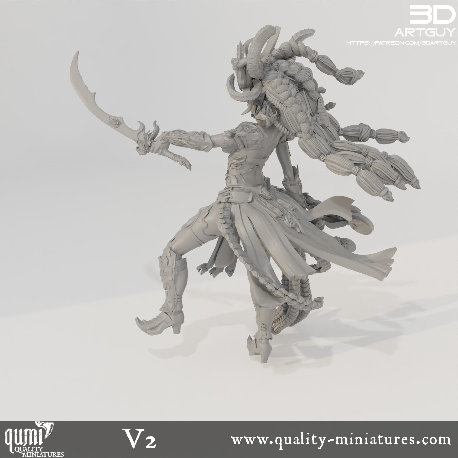 Snake Queen - 32mm Tabletop RPG Mini - Qumi Quality Miniatures - Qumi