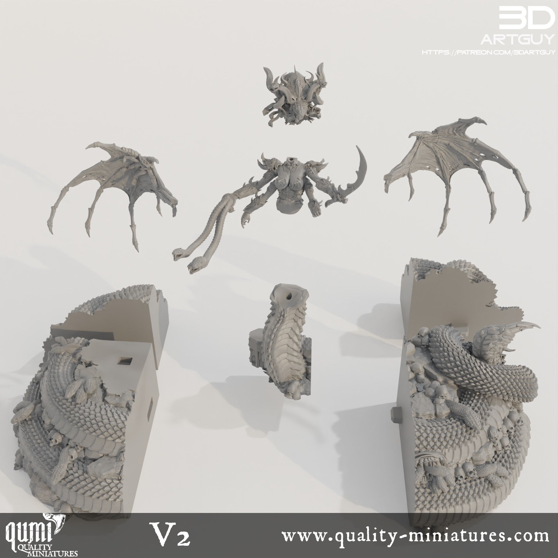 Snake Queen Monster - 32mm Tabletop RPG Mini - Qumi Quality Miniatures - Qumi