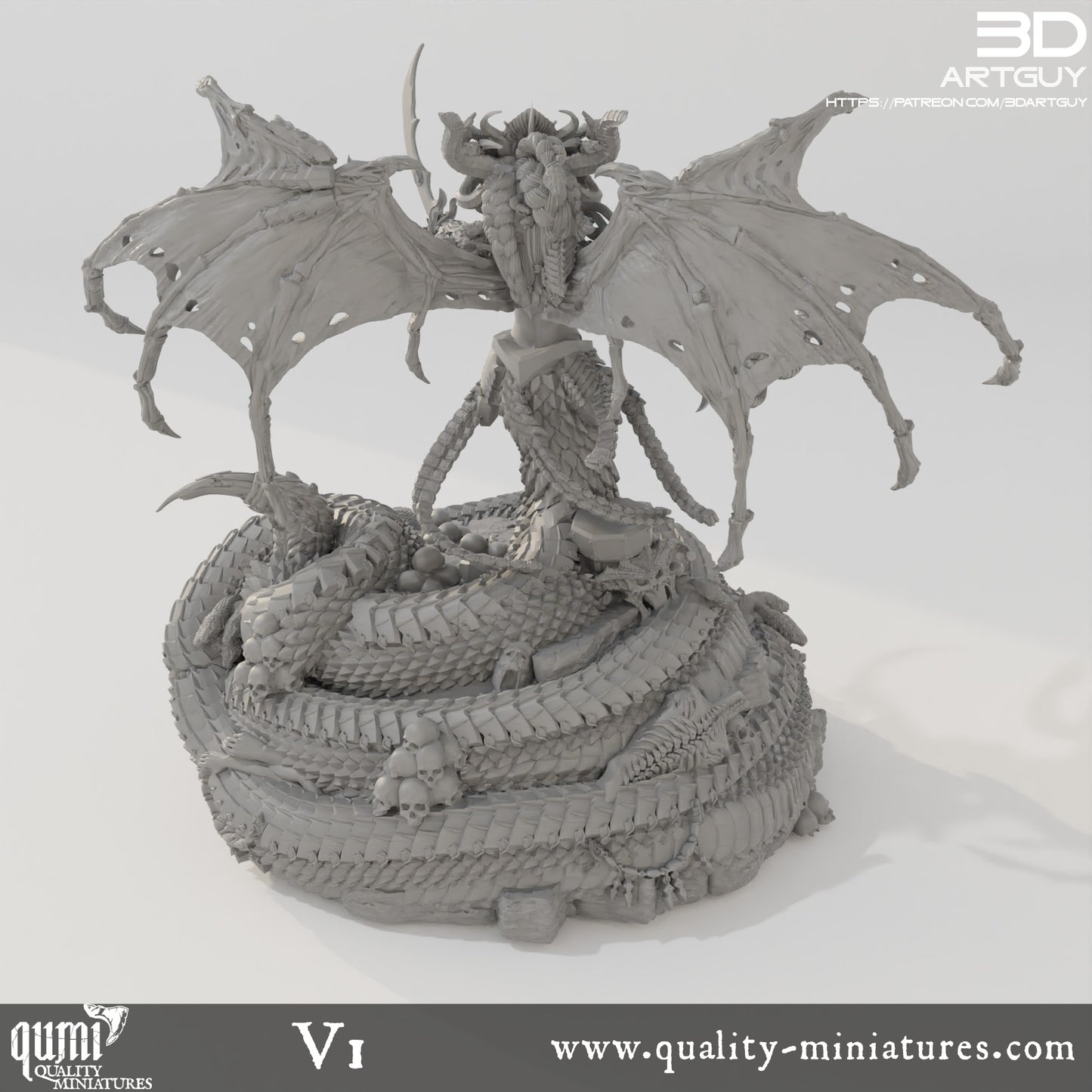 Snake Queen Monster - 32mm Tabletop RPG Mini - Qumi Quality Miniatures - Qumi