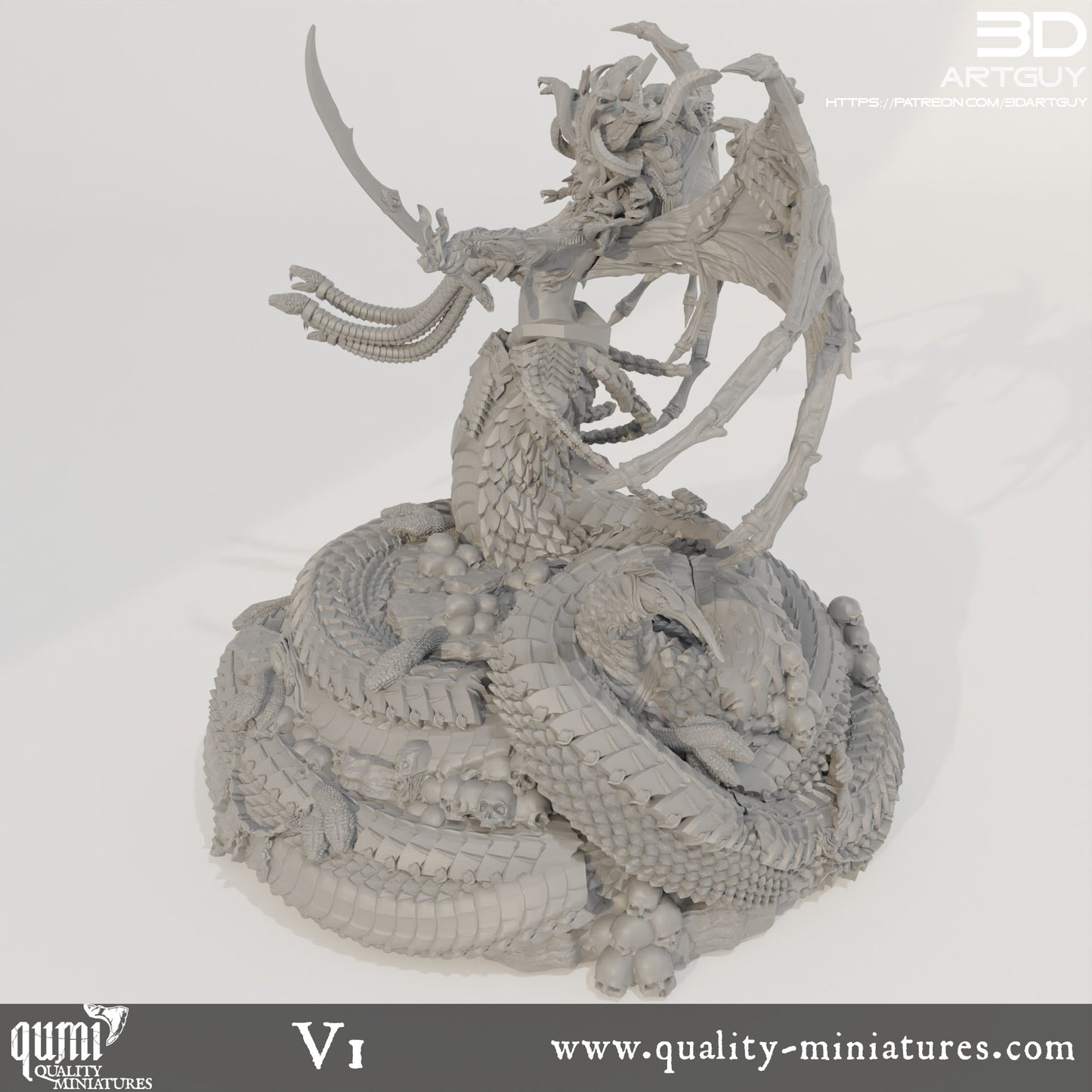 Snake Queen Monster - 32mm Tabletop RPG Mini - Qumi Quality Miniatures - Qumi