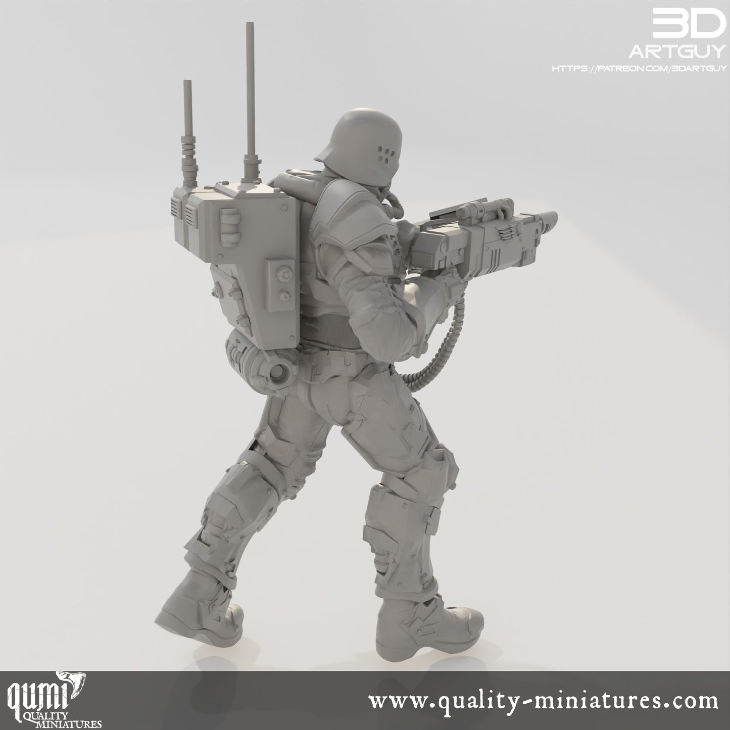 Soldier - 32mm Tabletop RPG Mini - Qumi Quality Miniatures - Qumi