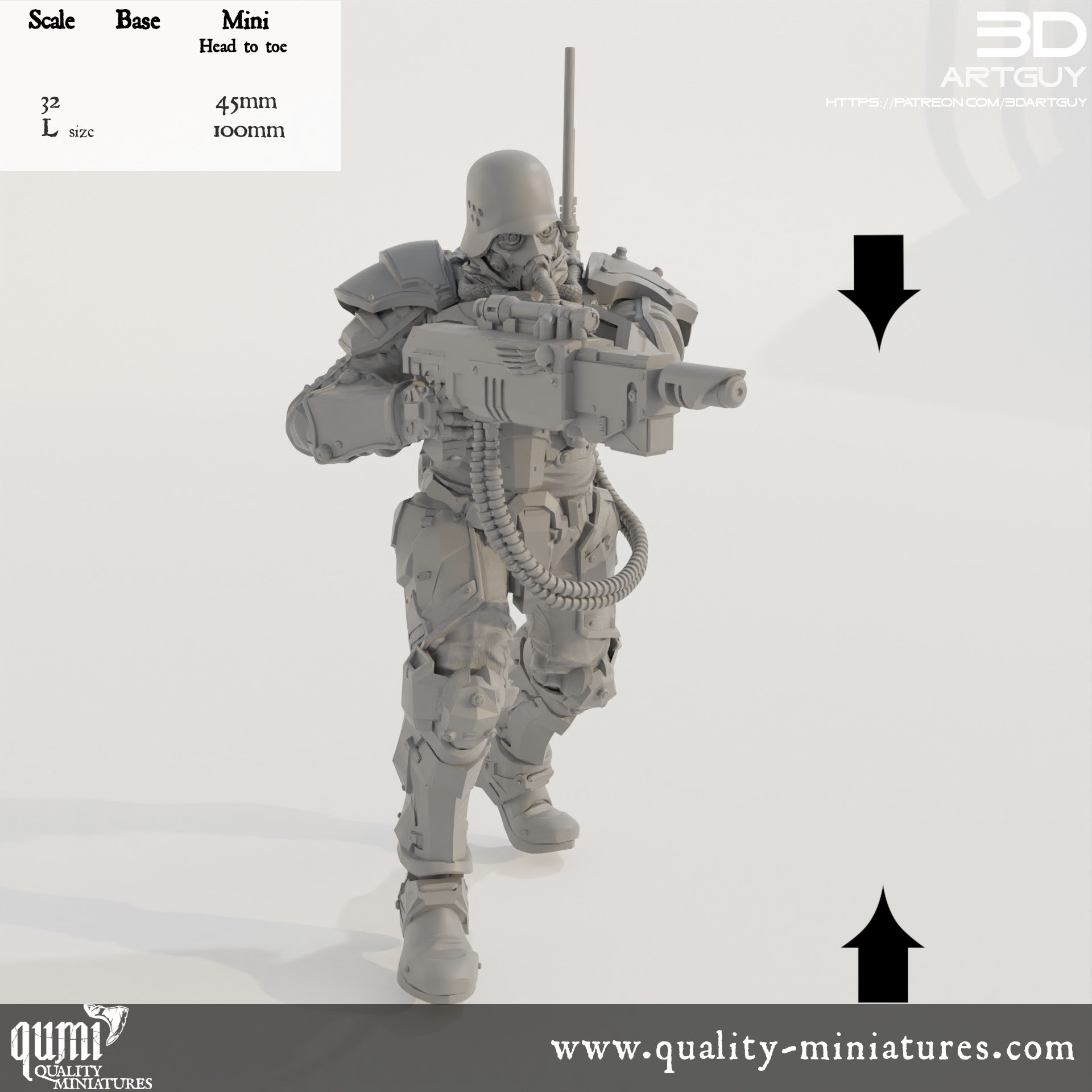 Soldier - 32mm Tabletop RPG Mini - Qumi Quality Miniatures - Qumi