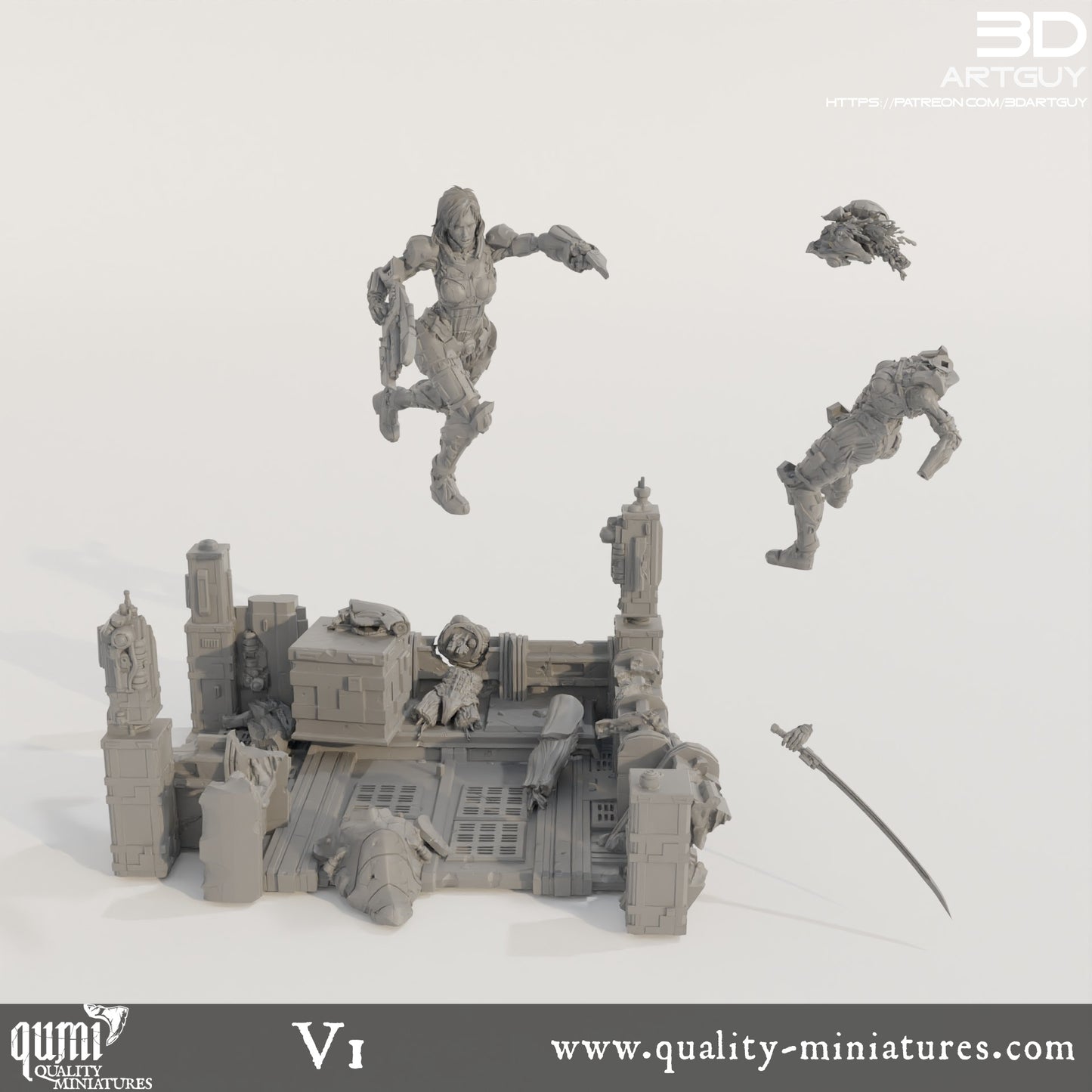 Space Commander Diorama - Tabletop RPG Mini - Qumi Quality Miniatures - Qumi