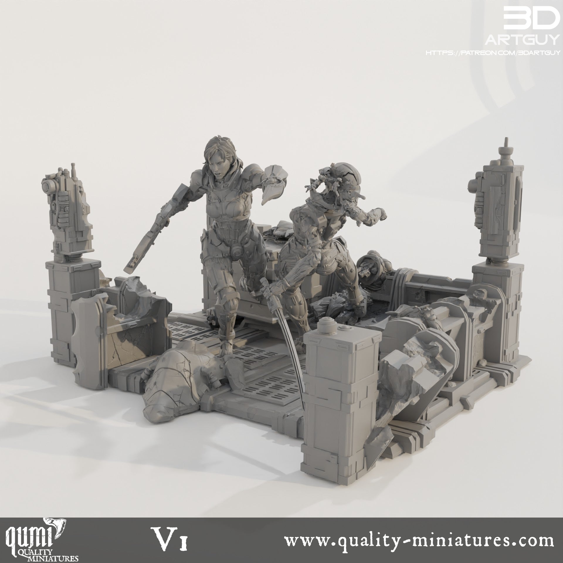 Space Commander Diorama - Tabletop RPG Mini - Qumi Quality Miniatures - Qumi