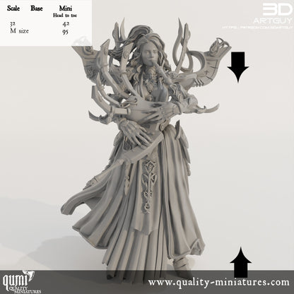 Space Elf Musician - 32mm Tabletop RPG Mini - Qumi Quality Miniatures - Qumi