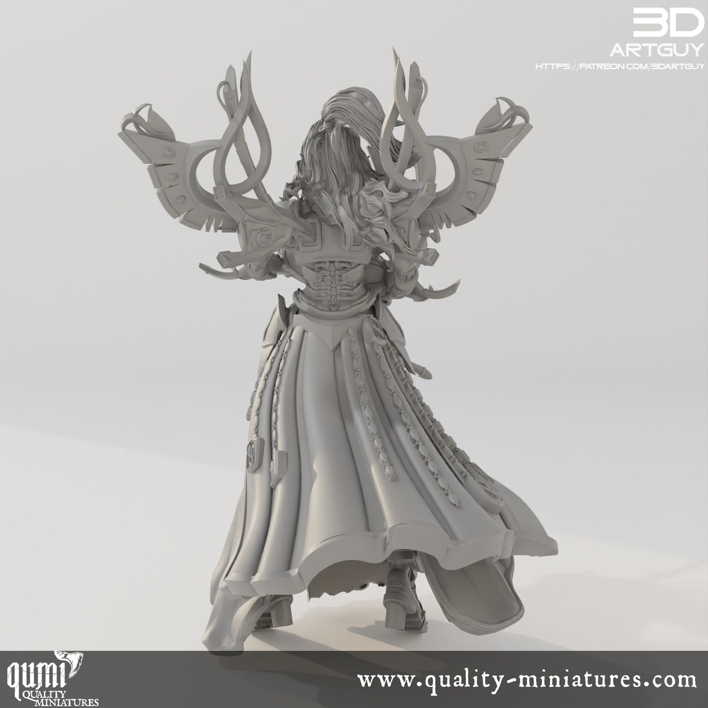 Space Elf Musician - 32mm Tabletop RPG Mini - Qumi Quality Miniatures - Qumi