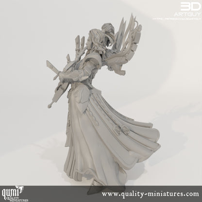 Space Elf Musician - 32mm Tabletop RPG Mini - Qumi Quality Miniatures - Qumi