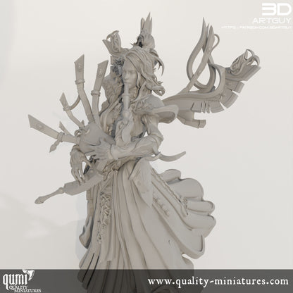 Space Elf Musician - 32mm Tabletop RPG Mini - Qumi Quality Miniatures - Qumi