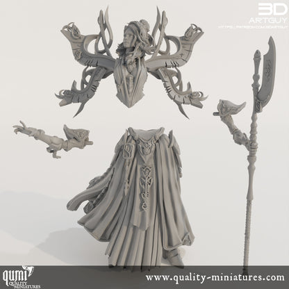 Space Elf Wizard - 32mm Tabletop RPG Mini - Qumi Quality Miniatures - Qumi