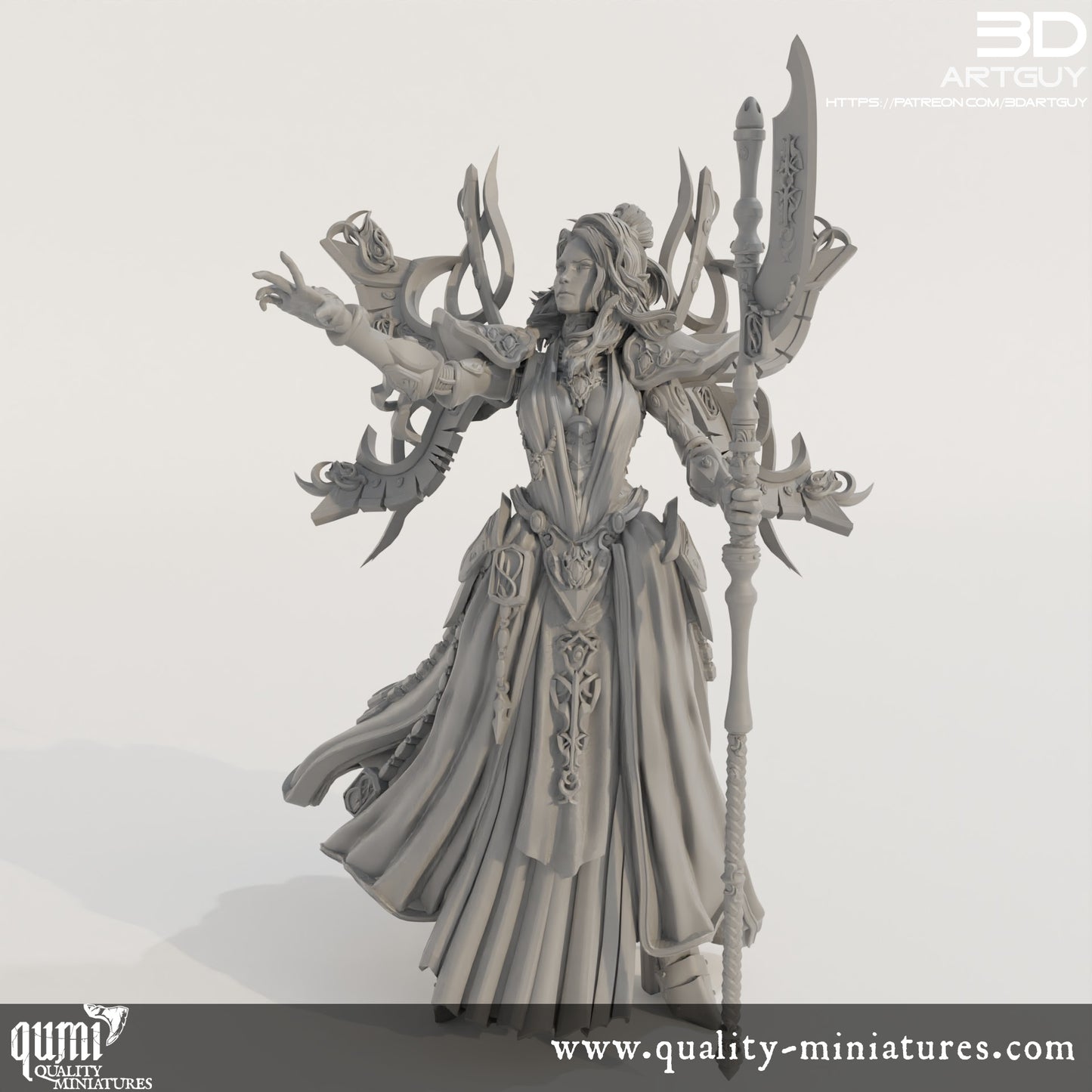 Space Elf Wizard - 32mm Tabletop RPG Mini - Qumi Quality Miniatures - Qumi