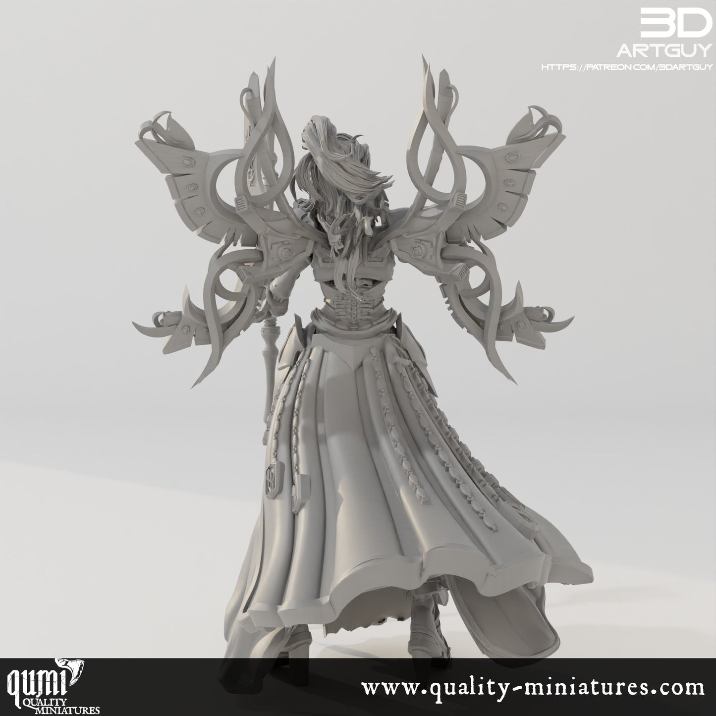 Space Elf Wizard - 32mm Tabletop RPG Mini - Qumi Quality Miniatures - Qumi