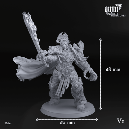 Space Warrior Emperor Lord Ruler - 32mm Tabletop RPG Mini - Qumi - Quality Miniatures - Qumi