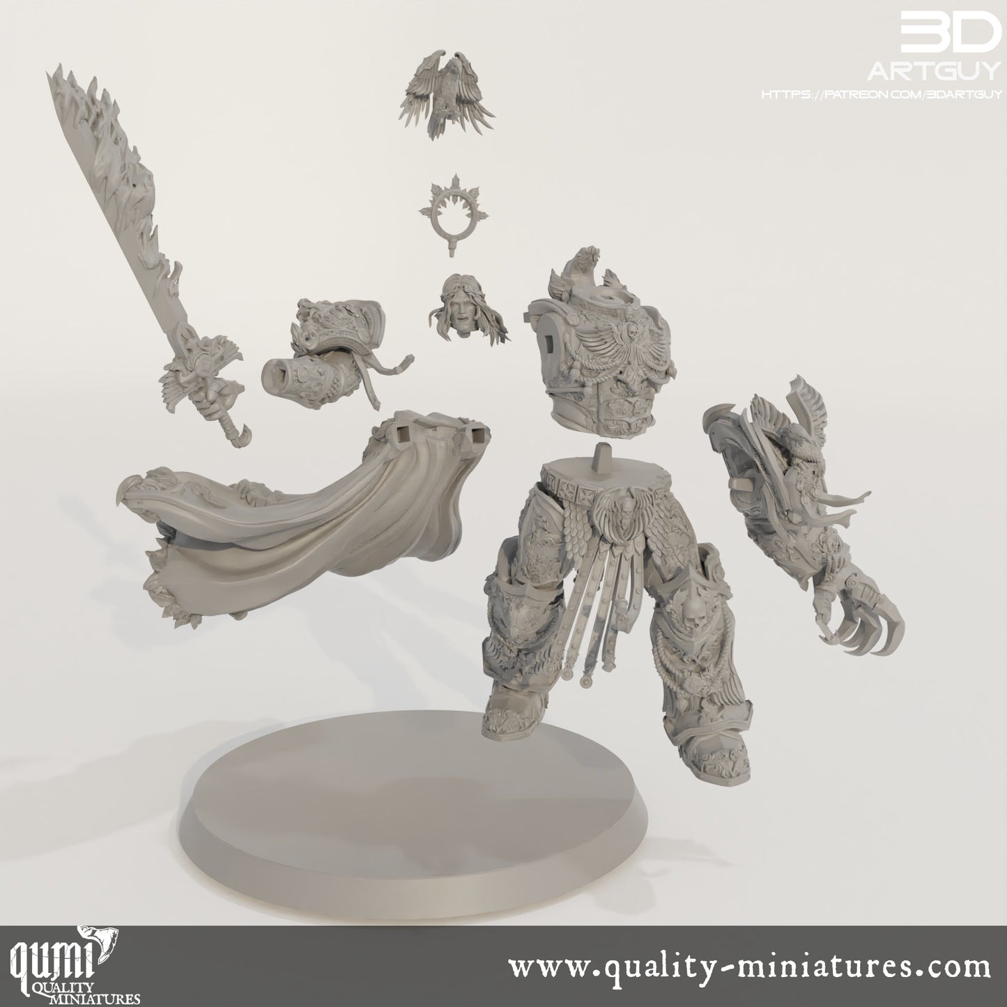 Space Warrior Emperor Lord Ruler - 32mm Tabletop RPG Mini - Qumi Quality Miniatures - Qumi