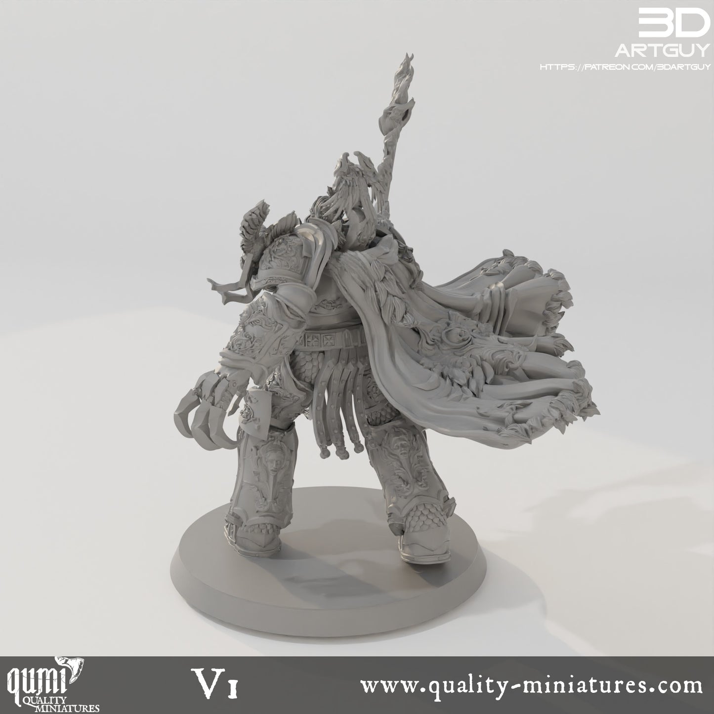 Space Warrior Emperor Lord Ruler - 32mm Tabletop RPG Mini - Qumi Quality Miniatures - Qumi