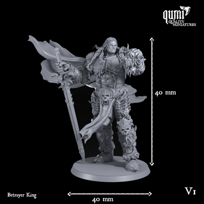 Space Warrior Lord Betrayer King - 32mm Tabletop RPG Mini - Qumi - Quality Miniatures - Qumi