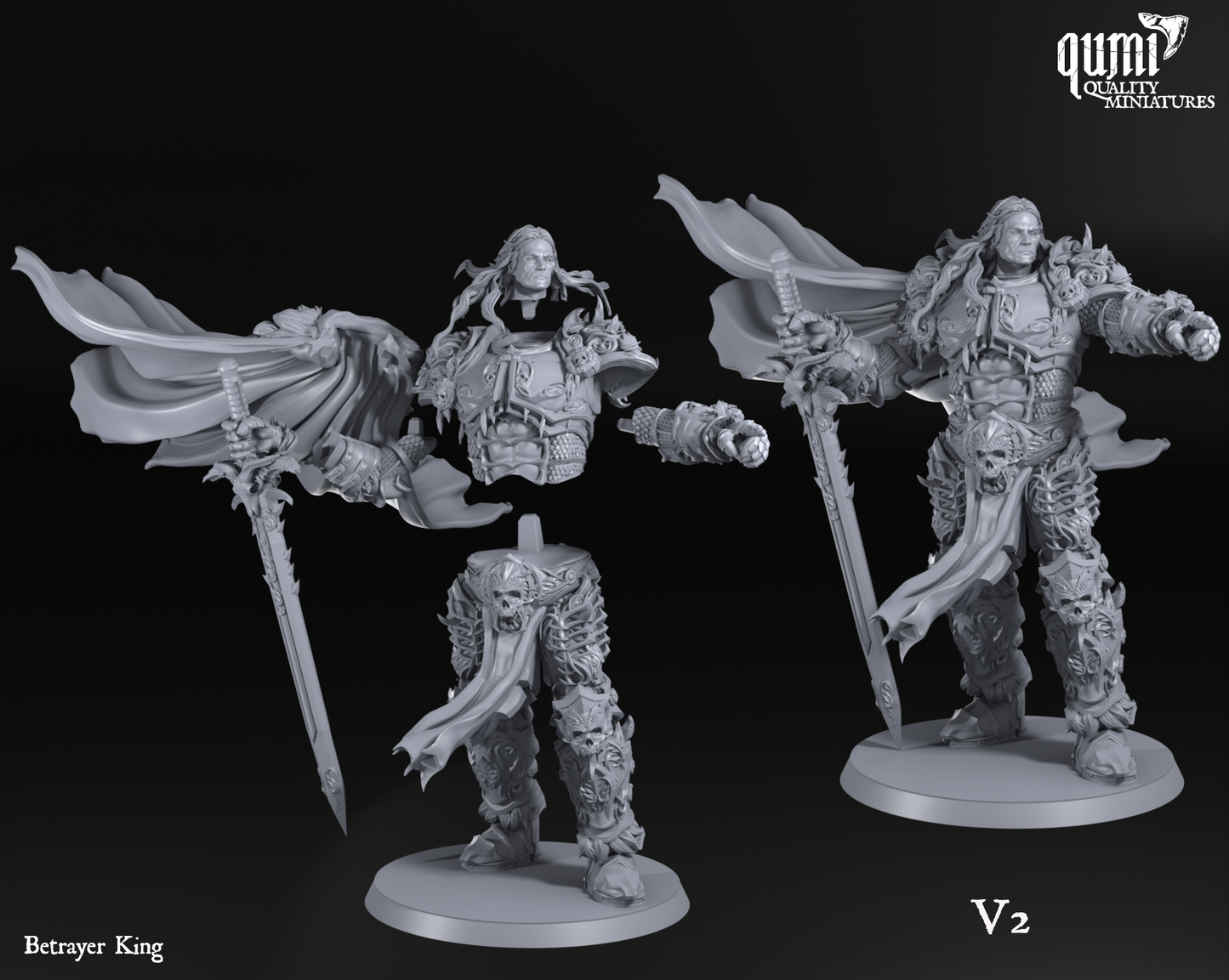 Space Warrior Lord Betrayer King - 32mm Tabletop RPG Mini - Qumi - Quality Miniatures - Qumi