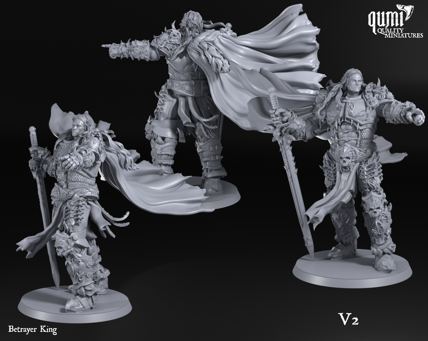 Space Warrior Lord Betrayer King - 32mm Tabletop RPG Mini - Qumi - Quality Miniatures - Qumi