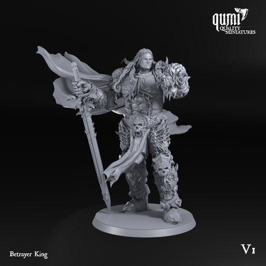 Space Warrior Lord Betrayer King - 32mm Tabletop RPG Mini - Qumi - Quality Miniatures - Qumi