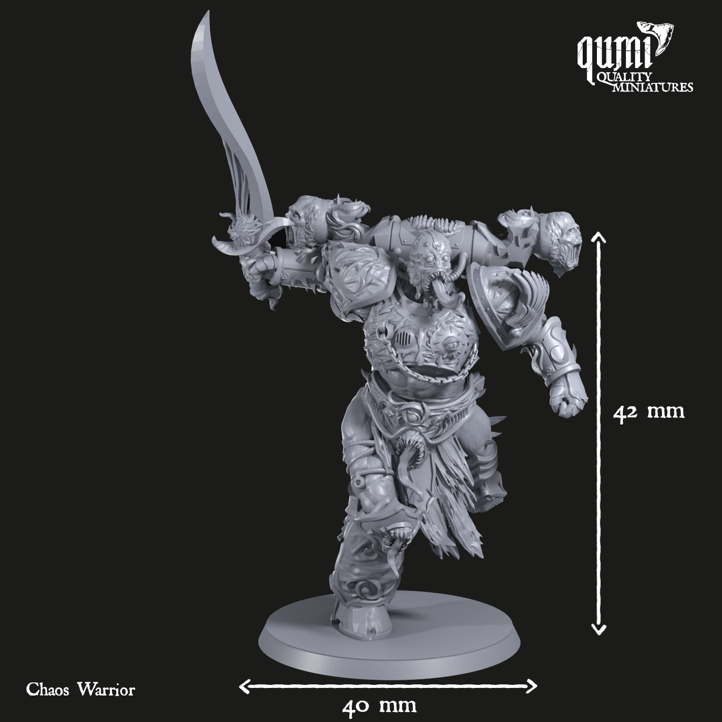 Space Warrior Lord Chaos Warrior - Quality Miniatures - Qumi