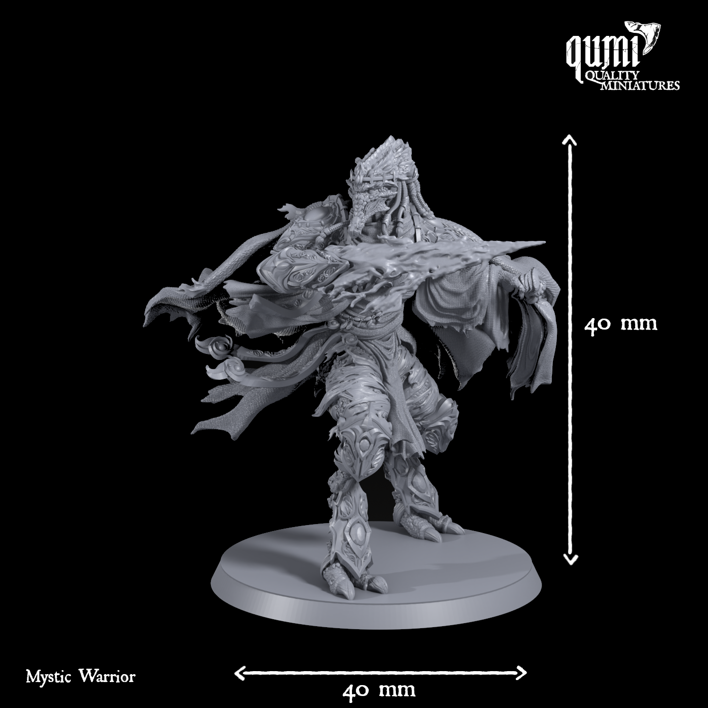 Space Warrior Lord Mystic Warrior - Quality Miniatures - Qumi