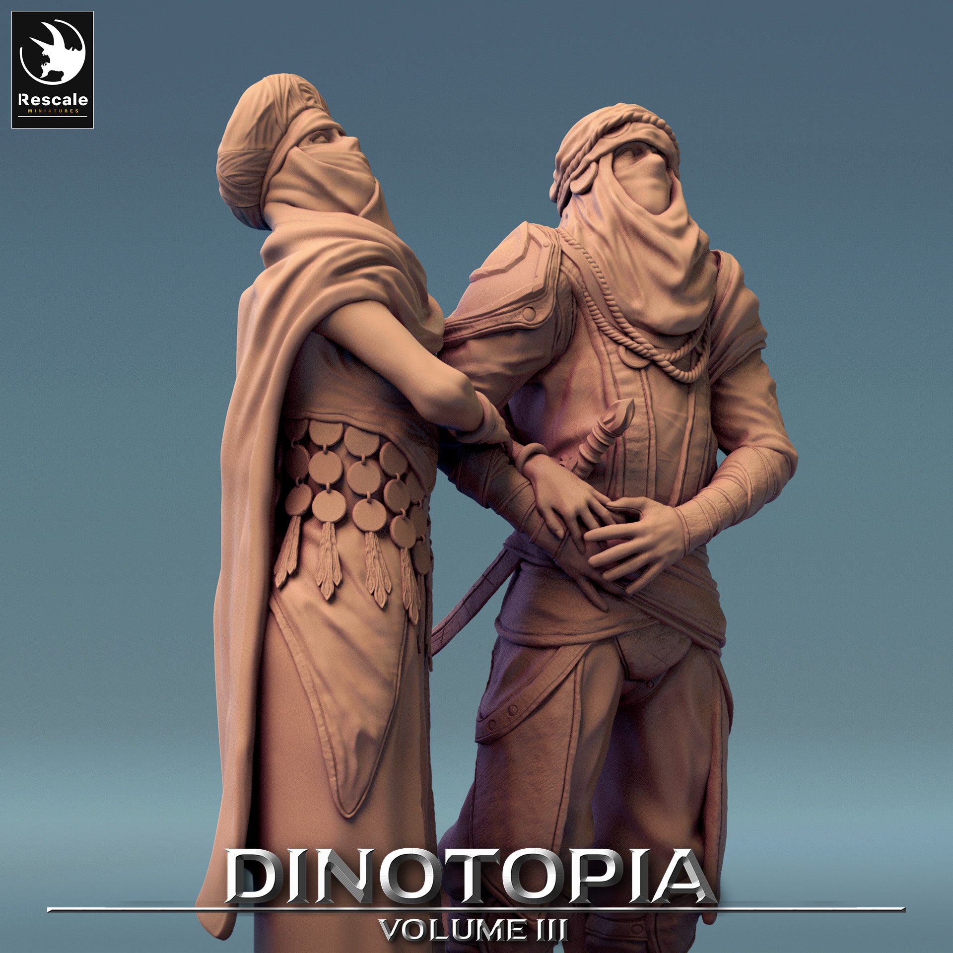 Stair Lovers - Dinotopia - 32mm Tabletop RPG Mini - Qumi - Rescale Miniatures Quality Miniatures - Qumi