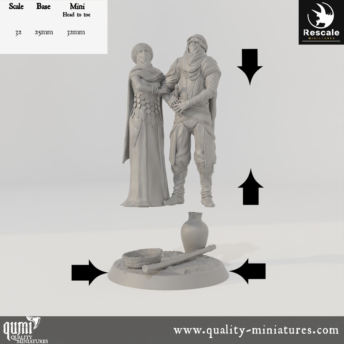 Stair Lovers - Dinotopia - 32mm Tabletop RPG Mini - Qumi - Rescale Miniatures Quality Miniatures - Qumi