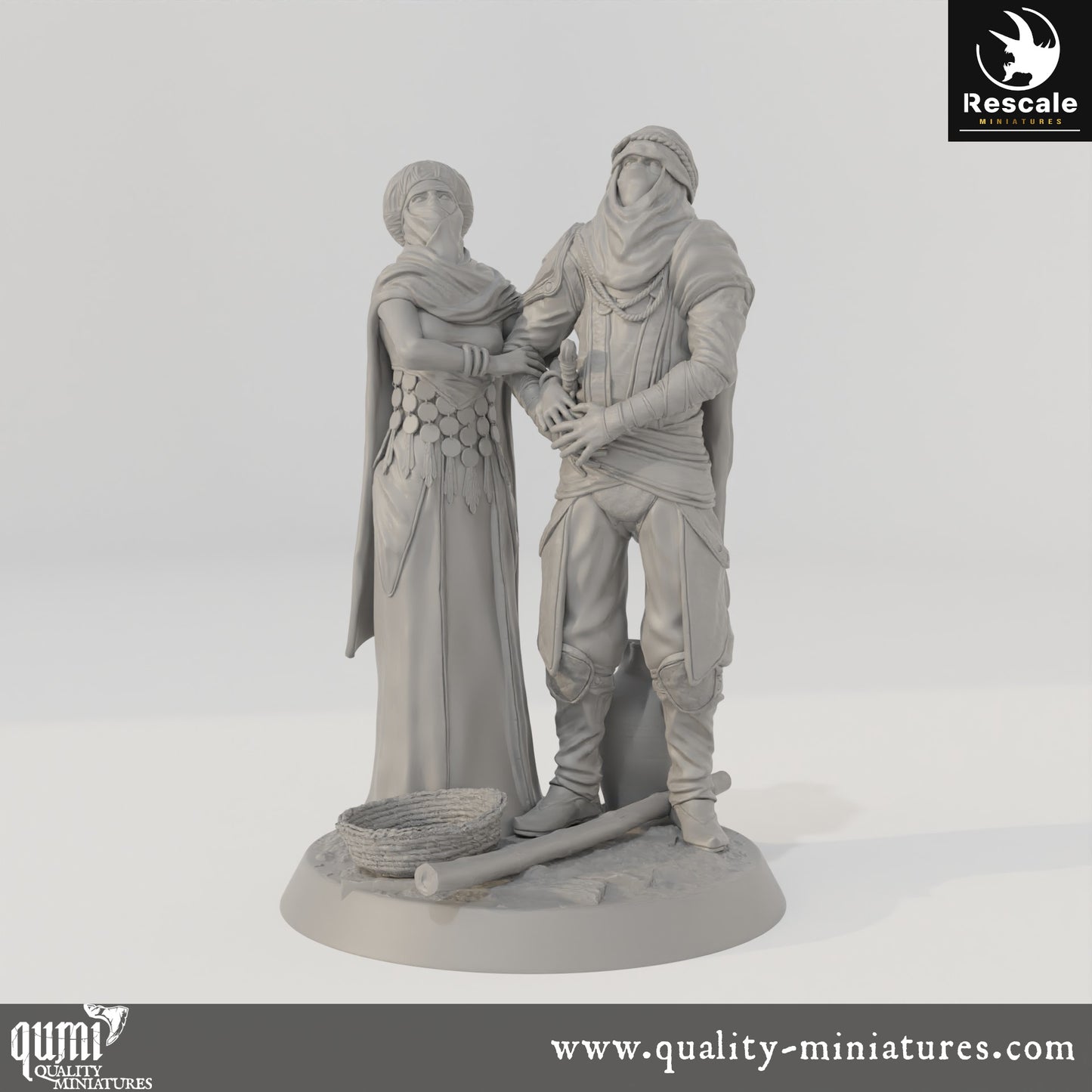 Stair Lovers - Dinotopia - 32mm Tabletop RPG Mini - Qumi - Rescale Miniatures Quality Miniatures - Qumi