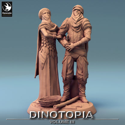 Stair Lovers - Dinotopia - 32mm Tabletop RPG Mini - Qumi - Rescale Miniatures Quality Miniatures - Qumi