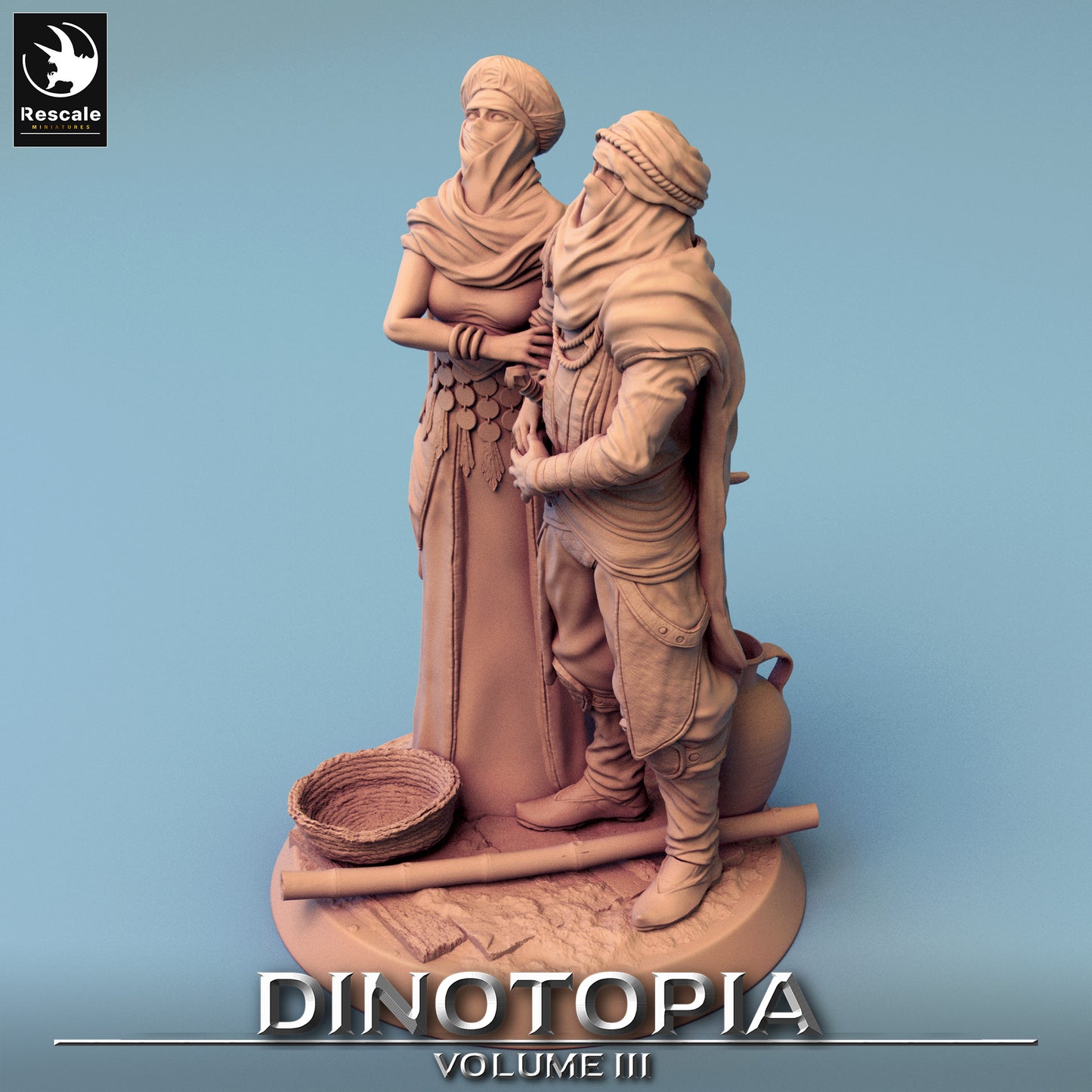 Stair Lovers - Dinotopia - 32mm Tabletop RPG Mini - Qumi - Rescale Miniatures Quality Miniatures - Qumi