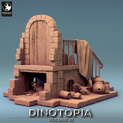 Stair Scene - Dinotopia - 32mm Tabletop RPG Mini - Qumi - Rescale Miniatures Quality Miniatures - Qumi