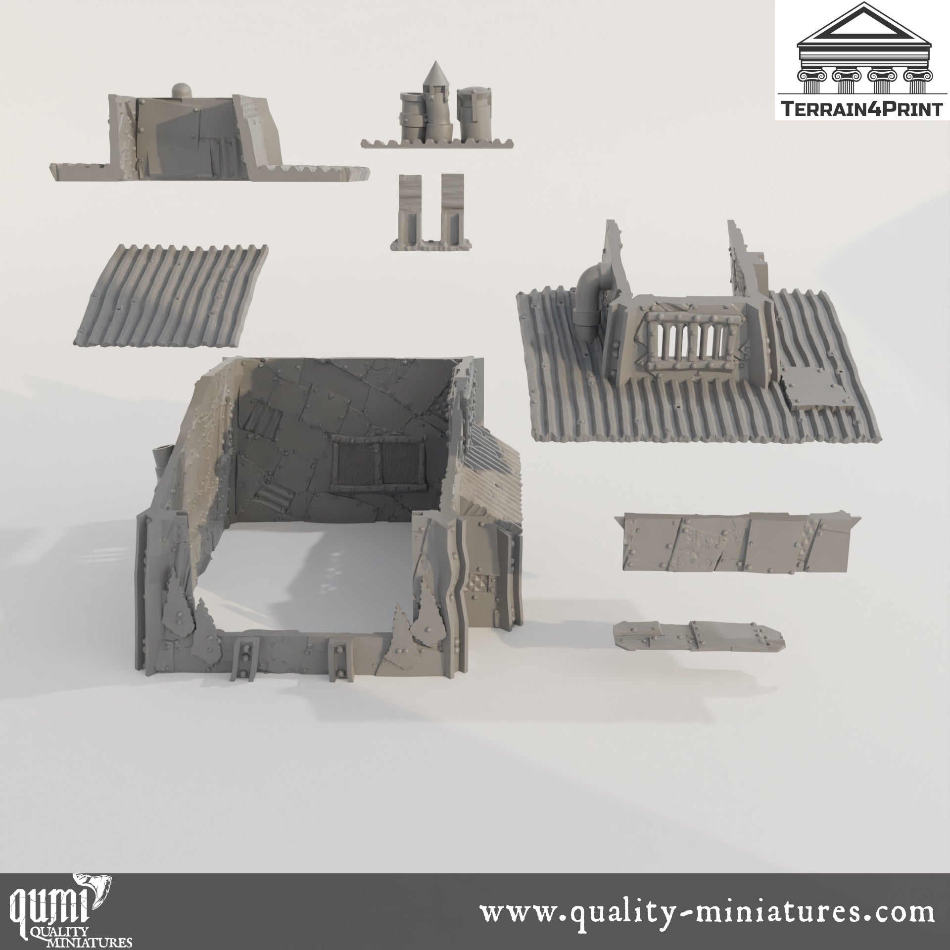 Stake House - Rivet City - Resin Print - Tabletop RPG Terrain - Terrain4Print - Qumi Quality Miniatures - Qumi