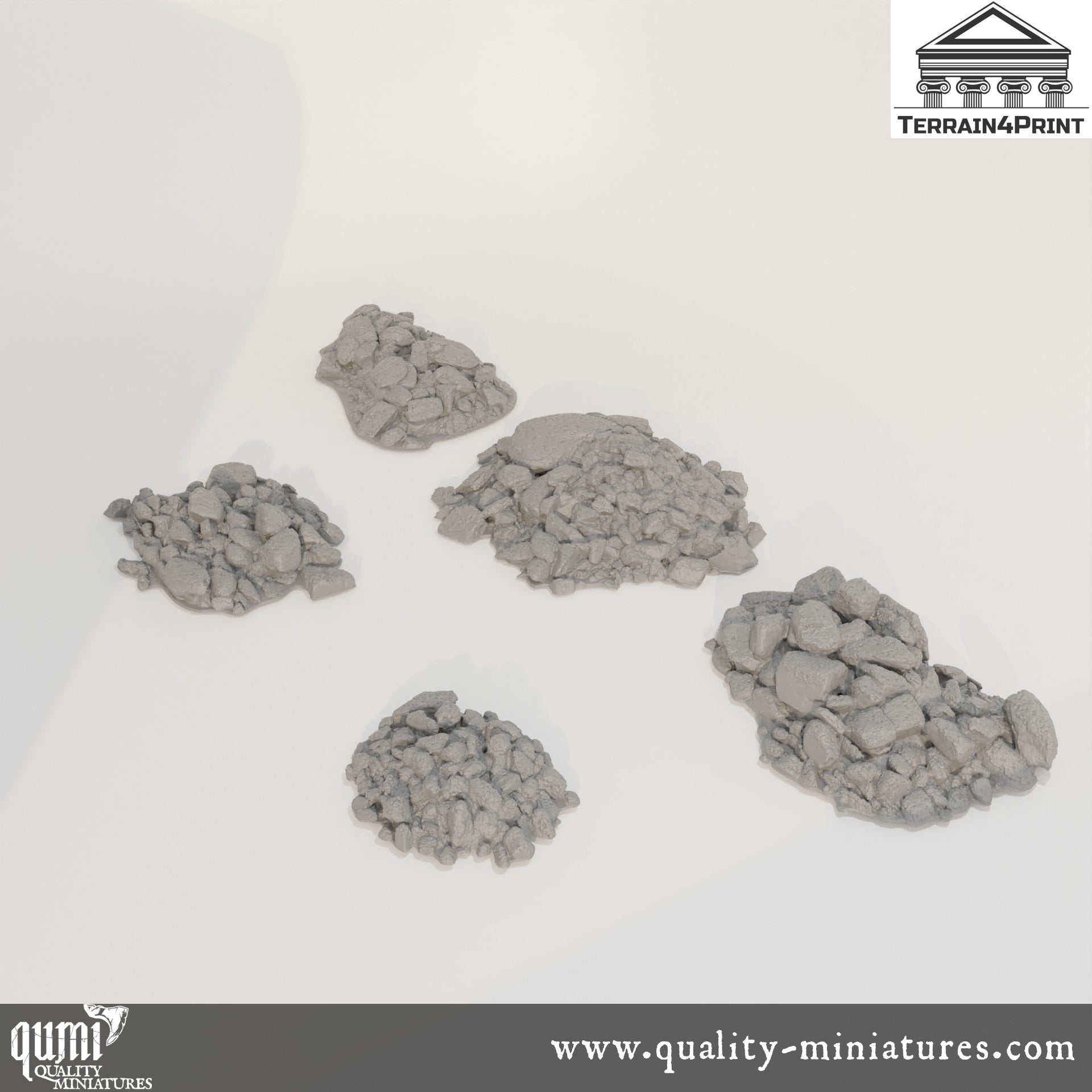 Stone Bases - Deep Forest - Resin Print - Tabletop RPG Terrain - Terrain4Print - Qumi Quality Miniatures - Qumi