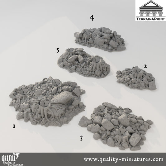 Stone Bases with Stubs - Deep Forest - Resin Print - Tabletop RPG Terrain - Terrain4Print - Qumi Quality Miniatures - Qumi